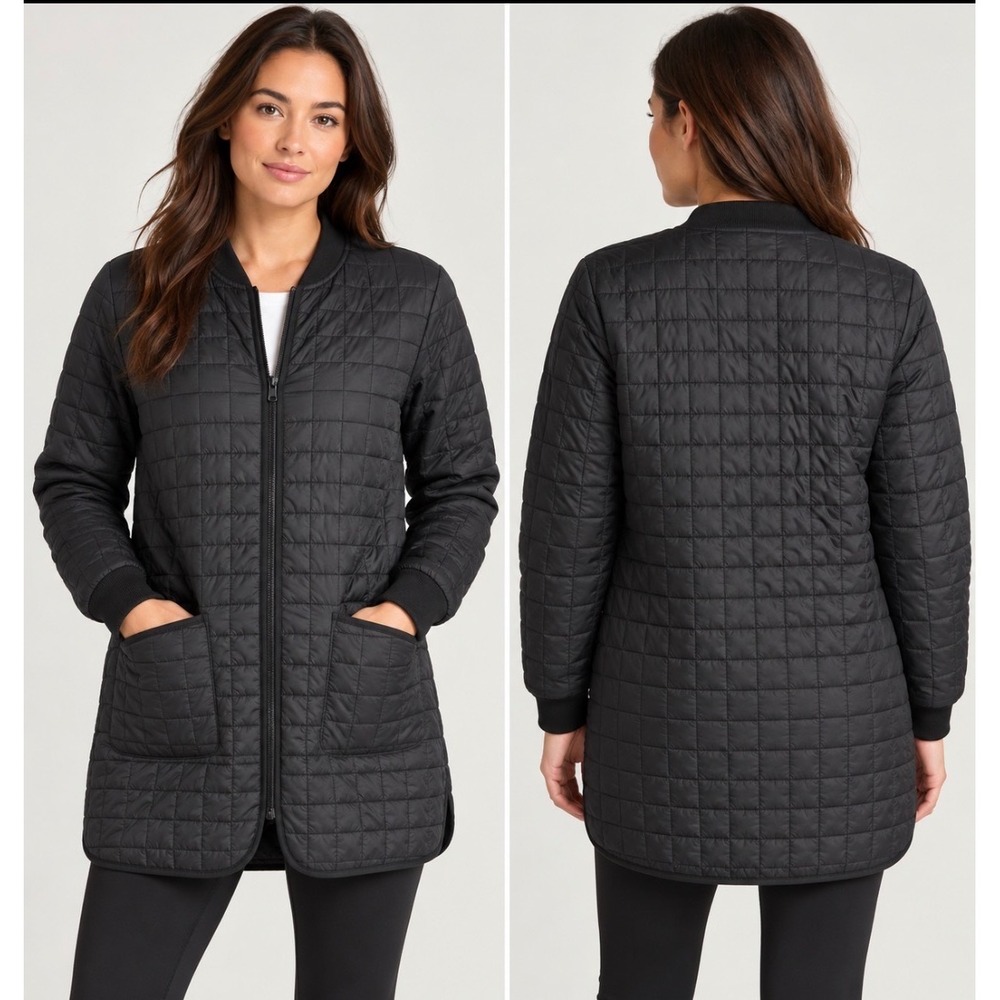 Athleta Grandview PrimaLoft Shell Jacket Womens XL Black Puffer Coat Quilted